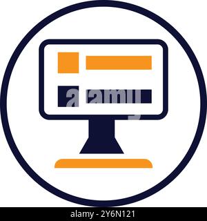 computer, pc, desktop, cpu, monitor, computer pc desktop icon Stock Vector