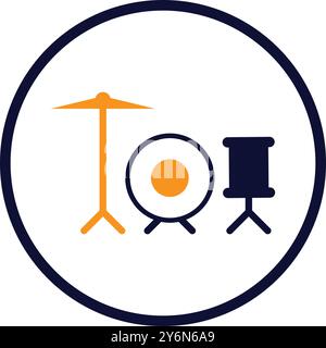 music, drum, sound, dj, drums icon Stock Vector