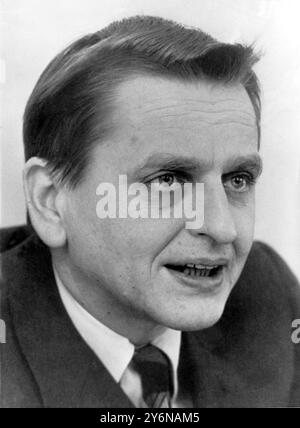 Olaf Palme as Sweden's Education Minister October 3rd 1969  (Prime Minister of Sweden) Stock Photo