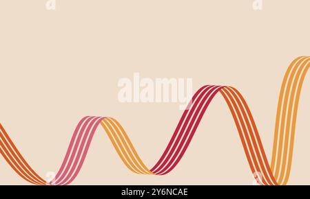 Abstract retro background with colored stripes and copy space. Trendy panoramic template for design banner, advertisements, presentations, discounts Stock Vector