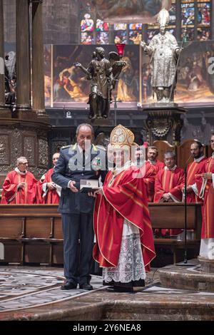 Milan, Italy. 26th Sep, 2024. Mass on the occasion of the 250th anniversary of the foundation of the Guardia di Finanza Milan, Italy - News - Thursday, 26 September, 2024 (Photo by Marco Ottico/Lapresse) Credit: LaPresse/Alamy Live News Stock Photo