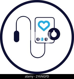 meter, blood pressure, digital pressure meter, Electronic blood pressure monitor icon Stock Vector