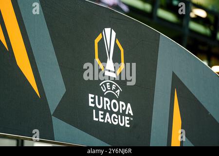 Wappen/Logo UEFA Europa League, Themenfoto, Themenbild, Symbolfoto, Symbolbild, Stockfoto  DEN, FC Midtjylland vs. TSG 1899 Hoffenheim, Fussball, UEFA Europa League, Spieltag 1, Spielzeit 2024/25, 25.09.2024  Foto: Eibner-Pressefoto/Marcel von Fehrn Stock Photo