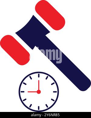 hammer, judge, time, hammer judge icon Stock Vector
