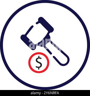 hammer, judge, time, hammer judge icon Stock Vector