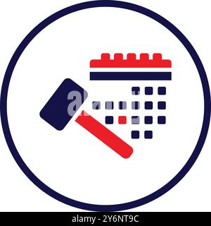 hammer, judge, time, hammer judge icon Stock Vector