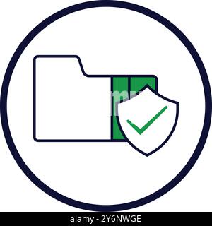 folder, tick, secure, security, web, web folder, information web folder security shield icon-19 Stock Vector