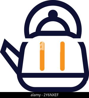 Electric Kettle, Boiling kettle, kettle teapot with degrees icon Stock Vector