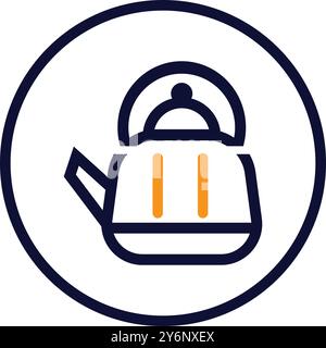 Electric Kettle, Boiling kettle, kettle teapot with degrees icon Stock Vector