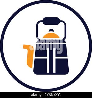 Electric Kettle, Boiling kettle, kettle teapot with degrees icon Stock Vector