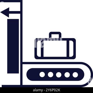 scanner, luggage, conveyor, luggage scanner conveyor icon Stock Vector