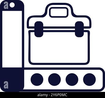 scanner, luggage, conveyor, luggage scanner conveyor icon Stock Vector