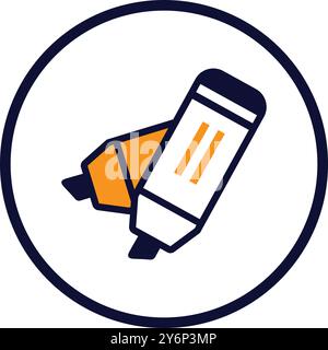 pen, marker, highlighter, underline pen, marker highlighter icon Stock Vector