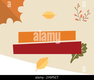 Autumn square template background for text and products with copy space Stock Vector