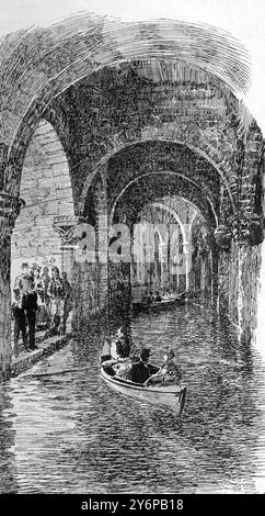 ' Constantinople in London ' :  The spectacular performance at Olympia , London under the direction of J Lyons & Co 1893  Artistic imitation of scenery , architecture and costumes at Olympia .Enterprising and ingenious management , with the skill of carpenters, painters , decorators  and upholsterers with the labour of seven hundrend hands under the direction of Mr Lyons as will be seen on the opening day in the last week of December .  Illustration shows:  The Hall of the Thousand and One Pillars Stock Photo