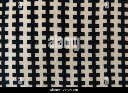 Modern black and white textile fabric. Stock Photo