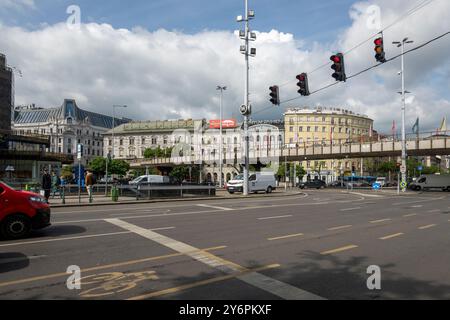 Traffic on the streets of Budapest, Hungary Stock Photo
