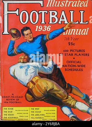 ILLUSTRATED FOOTBALL ANNUAL 1936. Cover of American book. Stock Photo
