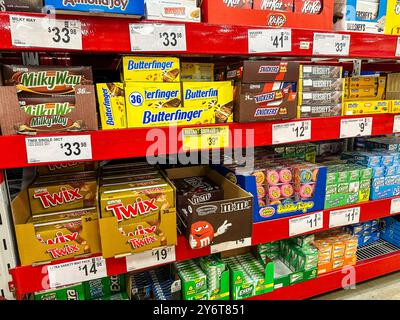 Assortment of Candy and chewing gum in a Sam's Club Wholesale store Stock Photo