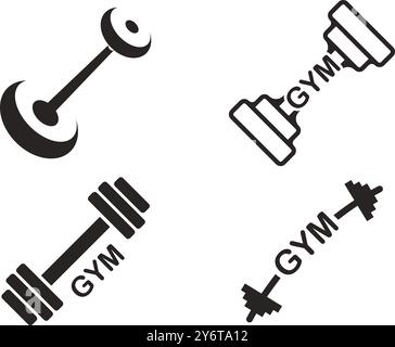 Barbell icon vector illustration logo design Stock Vector