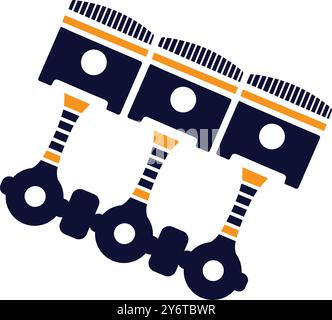 engine, equipment, machine parts, piston icon Stock Vector