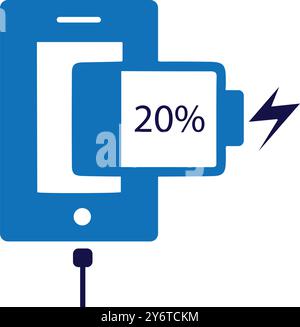 mobile, battery, charging, mobile phone battery charging icon Stock Vector
