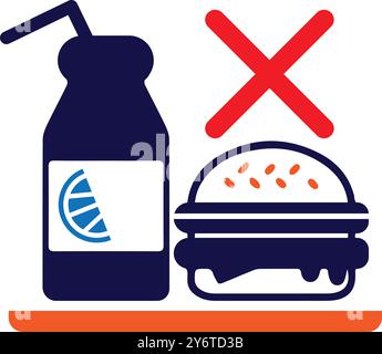 food, drink, no food, no drink, no food sign icon Stock Vector