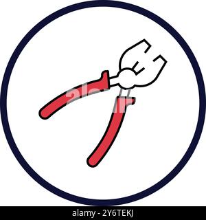 work tool, electric tool, cutting tool, pliers icon Stock Vector