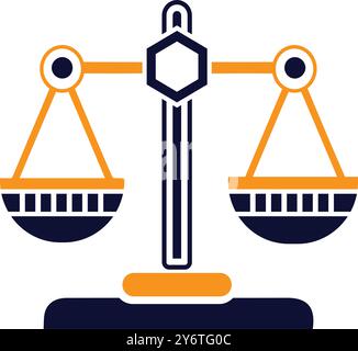 justice, kitchen scale, law, Scale icon Stock Vector