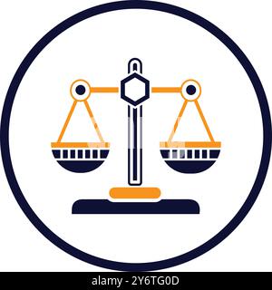 justice, kitchen scale, law, Scale icon Stock Vector