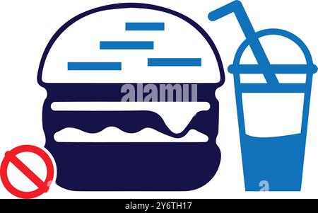 food, drink, no food, no drink, no food sign icon Stock Vector