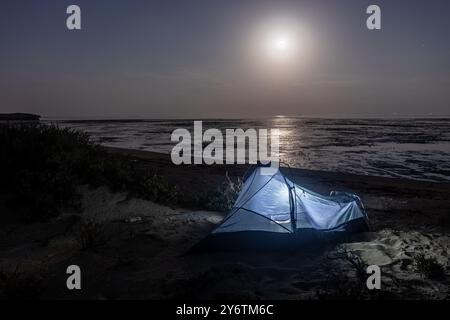 Camping at the beach of Farasan island, Saudi Arabia Stock Photo