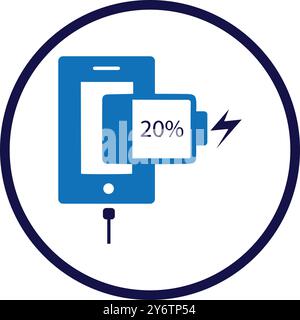mobile, battery, charging, mobile phone battery charging icon Stock Vector