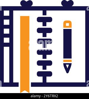 pen, notebook, pad, dairy, notebook diary icon Stock Vector
