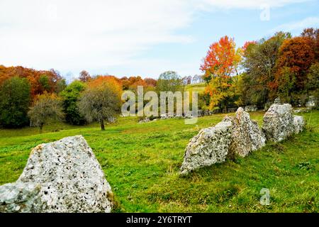 Valley of the Sphinxes. Autumn landscape. Velo Veronese, Lessinia Plateau. Province of Verona. Veneto, Italy Stock Photo