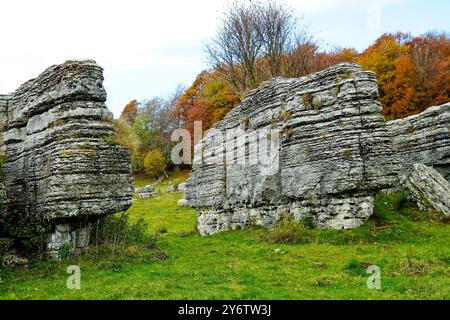 Valley of the Sphinxes. Autumn landscape. Velo Veronese, Lessinia Plateau. Province of Verona. Veneto, Italy Stock Photo