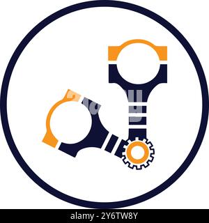 engine, equipment, machine parts, piston icon Stock Vector