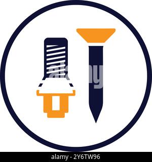screw, nail, bolt, screw and nail icon Stock Vector