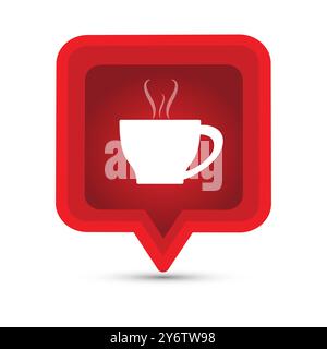 Red speech bubble with a coffee cup on it Stock Vector