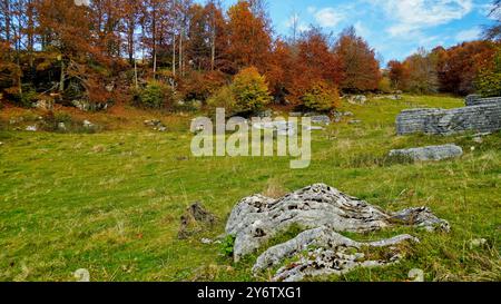 Valley of the Sphinxes. Autumn landscape. Velo Veronese, Lessinia Plateau. Province of Verona. Veneto, Italy Stock Photo