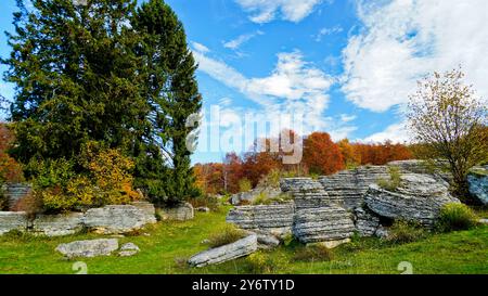 Valley of the Sphinxes. Autumn landscape. Velo Veronese, Lessinia Plateau. Province of Verona. Veneto, Italy Stock Photo