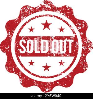 Sold out grunge rubber stamp. Vector illustration on white background ...