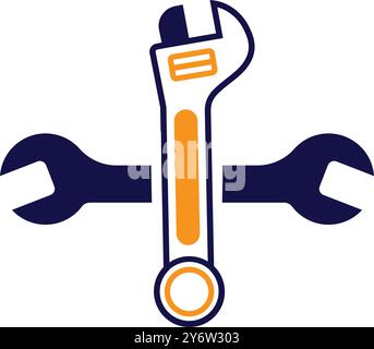 wrench, tools, adjustable wrench icon Stock Vector