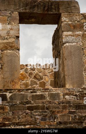 The archaeological site of Mitla.  A touristic archeological site in Mexico. Stock Photo