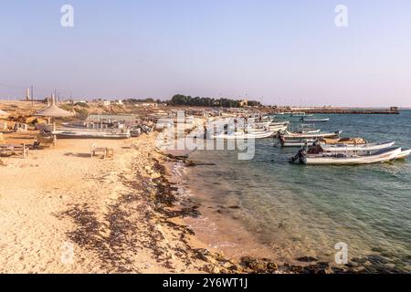 FARASAN, SAUDI ARABIA - NOVEMBER 22, 2021: Fishing port on Farasan island, Saudi Arabia Stock Photo