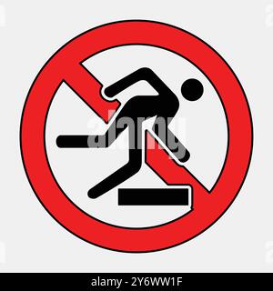 A clear warning sign indicating a slipping hazard, emphasizing safety in public areas. Ideal for placement in locations needing cautionary reminders. Stock Vector