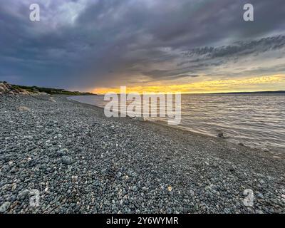 empty beach at sunset, Stock Photo