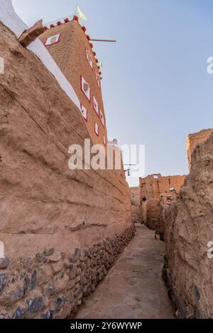 Traditional adobe houses in Dhahran al Janub, Saudi Arabia Stock Photo