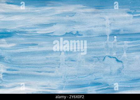 blue painted watercolor background on paper texture Stock Photo