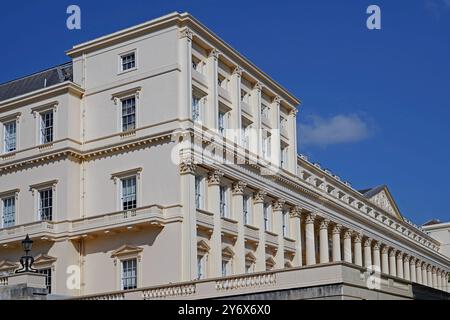 Carlton House Terrace in London, a long row of elegant classical style townhouses from the early 19th century Stock Photo